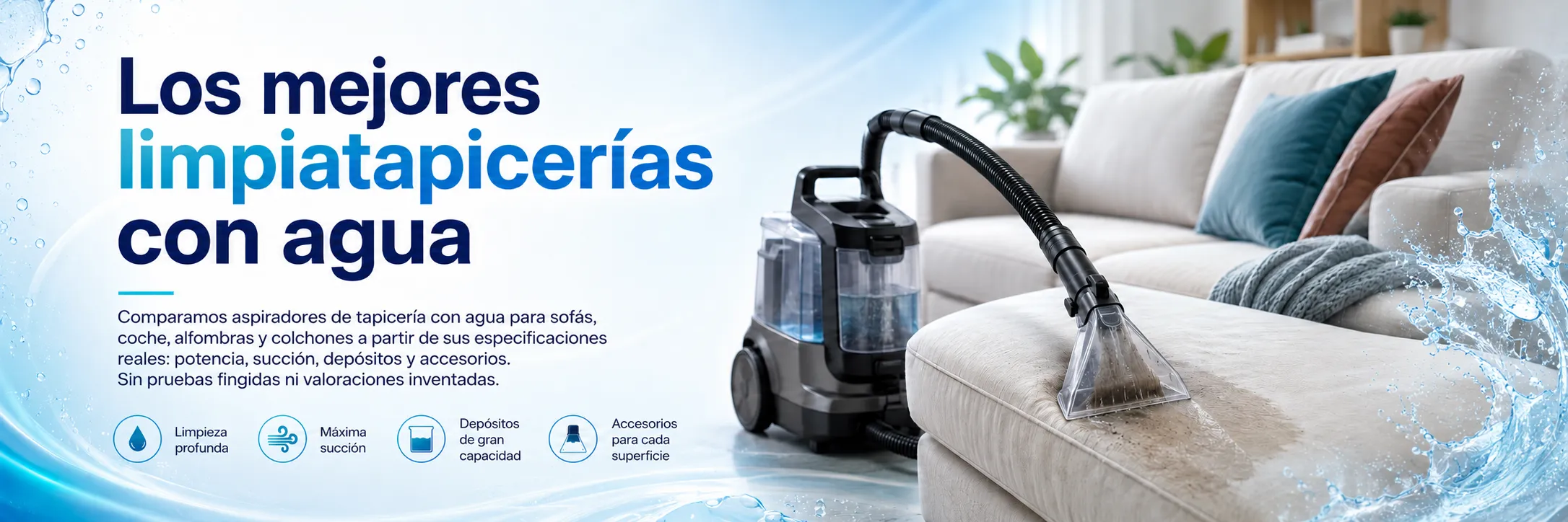 Los mejores limpiatapicerías con agua: comparativa para sofás, coche, alfombras y colchones